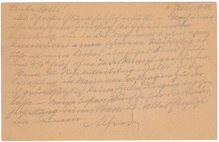 Lot #140 Alfred Adler Handwritten Letter Signed - Image 1