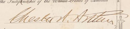Lot #91 Chester A. Arthur Signed Document - Image 2