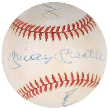 Lot #852 Mantle, Mays, and Snider Baseball - Image 1