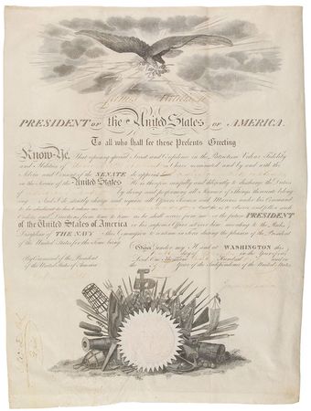 Lot #13 James Madison Signed Document