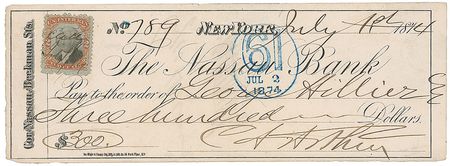 Lot #36 Chester A. Arthur Check