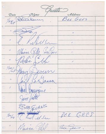 Lot #643 The Doors: The Doors’ sign-in sheet for a 1968 Waiting for the Sun recording session - Image 3