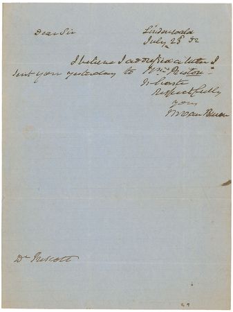 Lot #20 Martin Van Buren Handwritten Letter Signed
