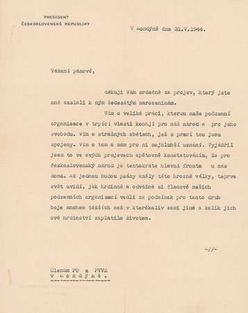Lot #266 Edvard Benes - Image 1