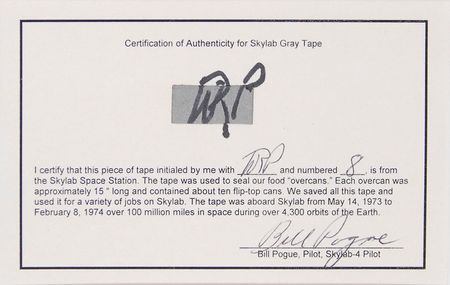 Lot #418 Skylab: Bill Pogue Flown Tape - Image 2