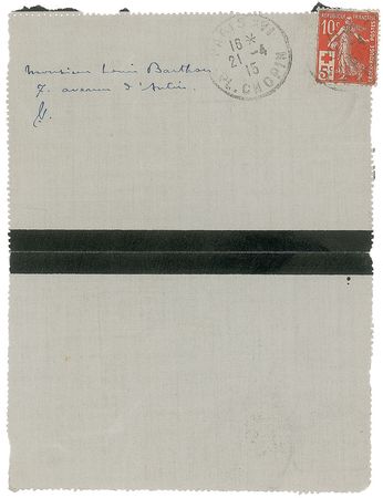 Lot #596 Claude Debussy: A plea for his brother in World War I - Image 2