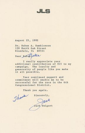 Lot #454 Jack Swigert Typed Letter Signed - Image 1