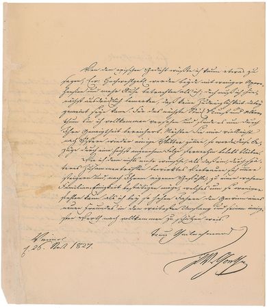 Lot #529 Johann Wolfgang von Goethe: Goethe sends his criticism for review: ?I could not ignore a major poetic talent? - Image 2