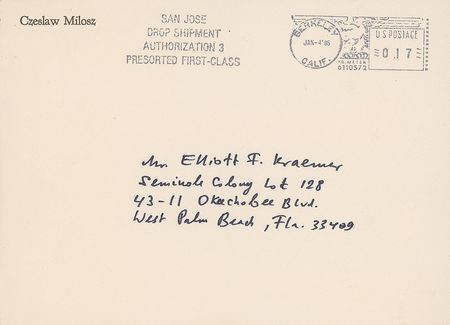Lot #580 Czeslaw Milosz Signed Photograph - Image 2