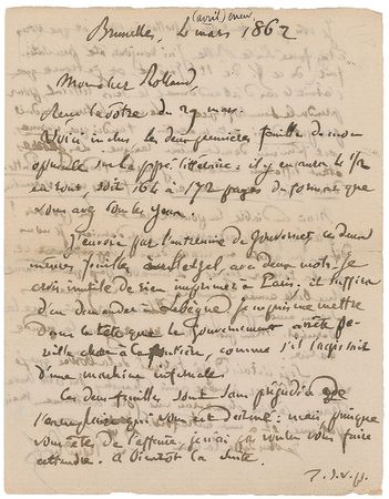 Lot #240 Pierre-Joseph Proudhon Handwritten Letter Signed - Image 1