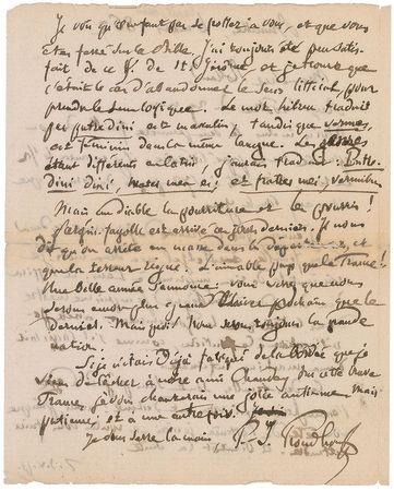 Lot #240 Pierre-Joseph Proudhon Handwritten Letter Signed - Image 2