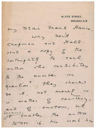 Lot #563 Oscar Wilde: Wilde addresses a misprint in ‘The Soul of Man under Socialism’ - Image 1