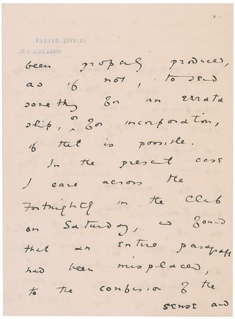 Lot #563 Oscar Wilde: Wilde addresses a misprint in ‘The Soul of Man under Socialism’ - Image 2