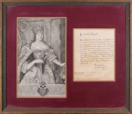 Lot #185 Empress Anna of Russia Signed Document - Image 1