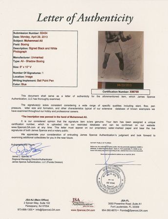Lot #840 Muhammad Ali Signed Photograph - Image 2