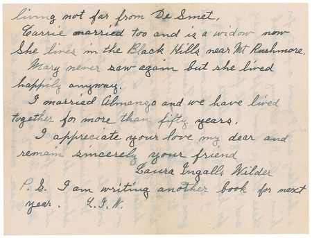 Lot #567 Laura Ingalls Wilder: “I’m glad you like my books and you are right, I am Laura” - Image 3
