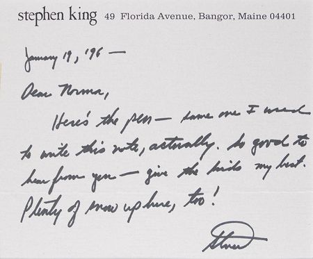 Lot #576 Stephen King Handwritten Letter Signed - Image 2