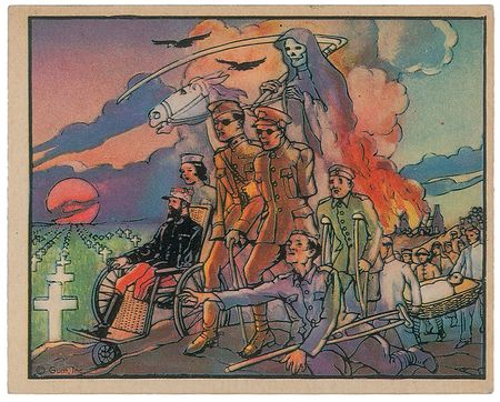 Lot #319 Horrors of War: Rarely seen 1938 Horrors of War complete set, including all short-prints - Image 2