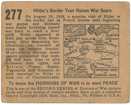 Lot #319 Horrors of War: Rarely seen 1938 Horrors of War complete set, including all short-prints - Image 5