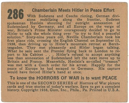 Lot #319 Horrors of War: Rarely seen 1938 Horrors of War complete set, including all short-prints - Image 7
