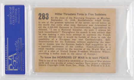 Lot #319 Horrors of War: Rarely seen 1938 Horrors of War complete set, including all short-prints - Image 9