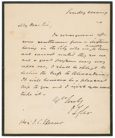Lot #25 John Tyler Handwritten Letter Signed