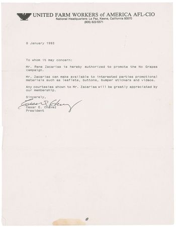 Lot #274 Cesar Chavez Letters - Image 1
