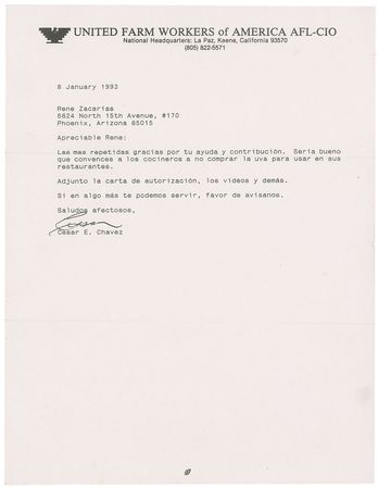 Lot #274 Cesar Chavez Letters - Image 2