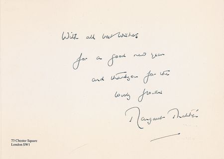 Lot #308 Margaret Thatcher Greeting Card - Image 1