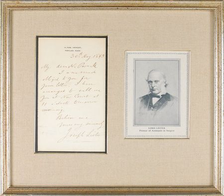 Lot #217 Joseph Lister Handwritten Letter Signed - Image 1