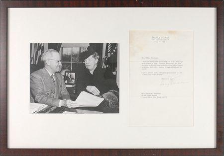 Lot #60 Harry S. Truman: Truman proclaims Eleanor Roosevelt ?First Lady of the World? - Image 1
