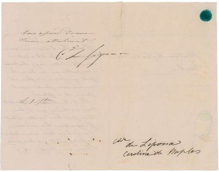 Lot #268 Caroline Bonaparte Signed Letter - Image 3
