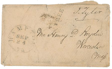 Lot #26 John Tyler Free Frank