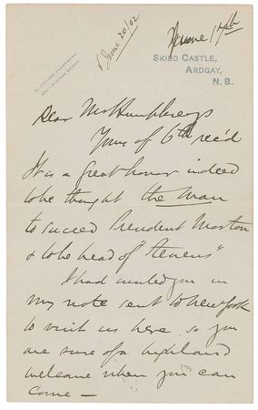 Lot #154 Andrew Carnegie Handwritten Letter Signed - Image 1