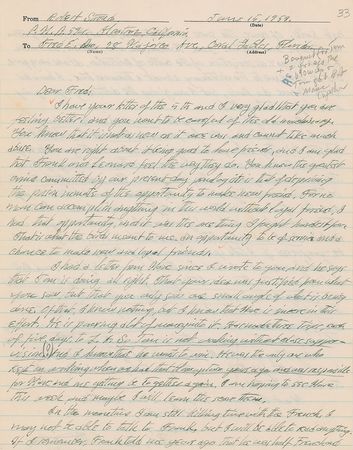 Lot #307 Robert Stroud Handwritten Letter Signed - Image 1