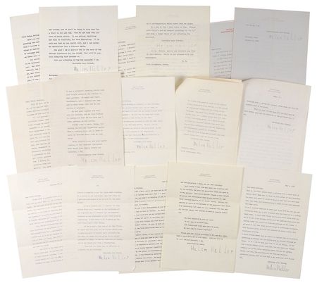 Lot #209 Helen Keller: “I have been asked to speak on the subject of his world-encircling service—a dot system of writing and reading for the blind” - Image 1