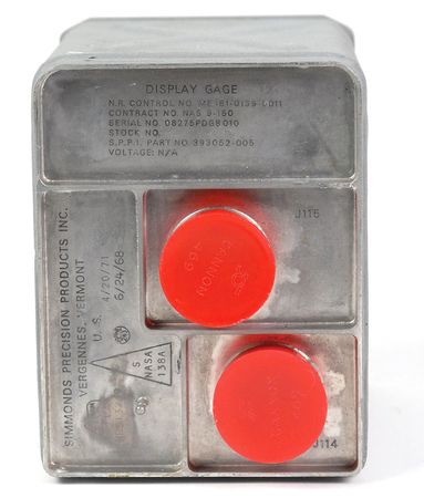 Lot #157 CM Block II SPS Propellant Quantity and Utilization Display Gauge  - Image 2