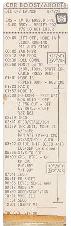 Lot #236 Apollo Cue Card - Image 1