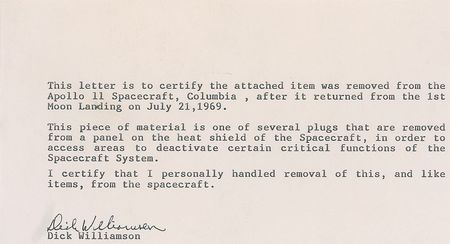 Lot #374 Apollo 11 Ablative Plug - Image 2