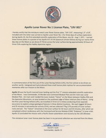 Lot #475 Apollo 15: Dave Scott - Image 2