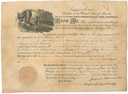 Lot #9 James Monroe Signed Document