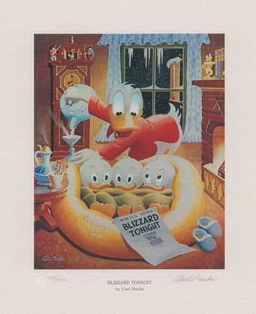Lot #378 Carl Barks limited edition signed lithograph ‘Blizzard Tonight’ - Image 1