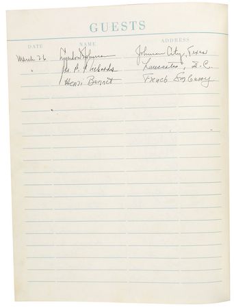 Lot #61 Dwight D. Eisenhower USS Williamsburg Guest Logbook: Guest book from the presidential yacht USS Williamsburgâ??including presidents, foreign dignitaries, and military figures - Image 11