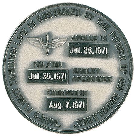 Lot #389 Apollo 15: Apollo 15 Robbins medal made from the storied ?1715 Spanish Plate Fleet? silver - Image 2