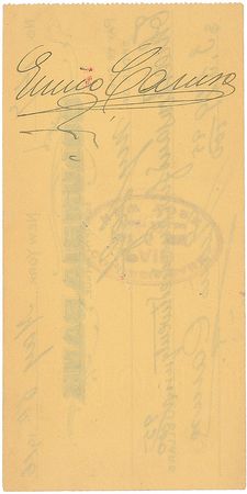 Lot #714 Enrico Caruso: Scarce twice-signed check - Image 2