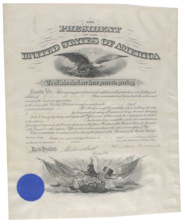 Lot #44 Theodore Roosevelt Signed Document - Image 1