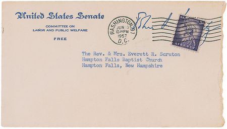 Lot #66 John F. Kennedy: Uncommon 1957 letter from Senator Kennedy - Image 2