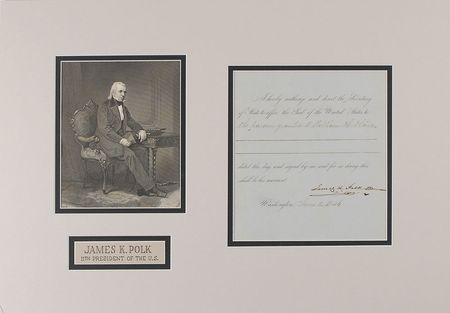 Lot #17 James K. Polk: Rare presidential pardon issued at the start of the Mexican-American War - Image 2