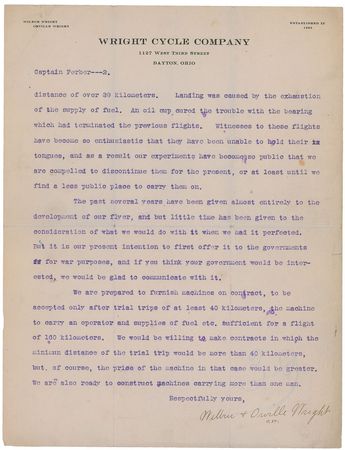 Lot #358 Orville Wright: “Witnesses to these flights have become so enthusiastic that they have been unable to hold their tongues” - Image 1