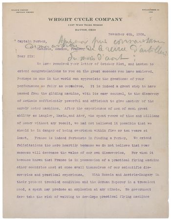 Lot #358 Orville Wright: “Witnesses to these flights have become so enthusiastic that they have been unable to hold their tongues” - Image 2